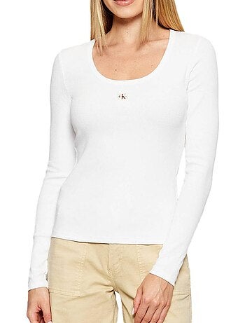 T-Shirt Calvin Klein Jeans Manga Comprida Preta para Mulher