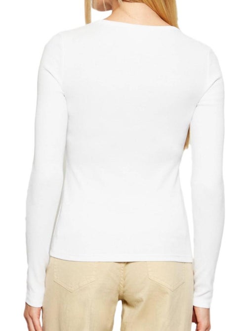 T-Shirt Manga Comprida Branca Calvin Klein Jeans para Mulher - Kiabi T-Shirt Manga Comprida Branca Calvin Klein Jeans para Mulher - Kiabi