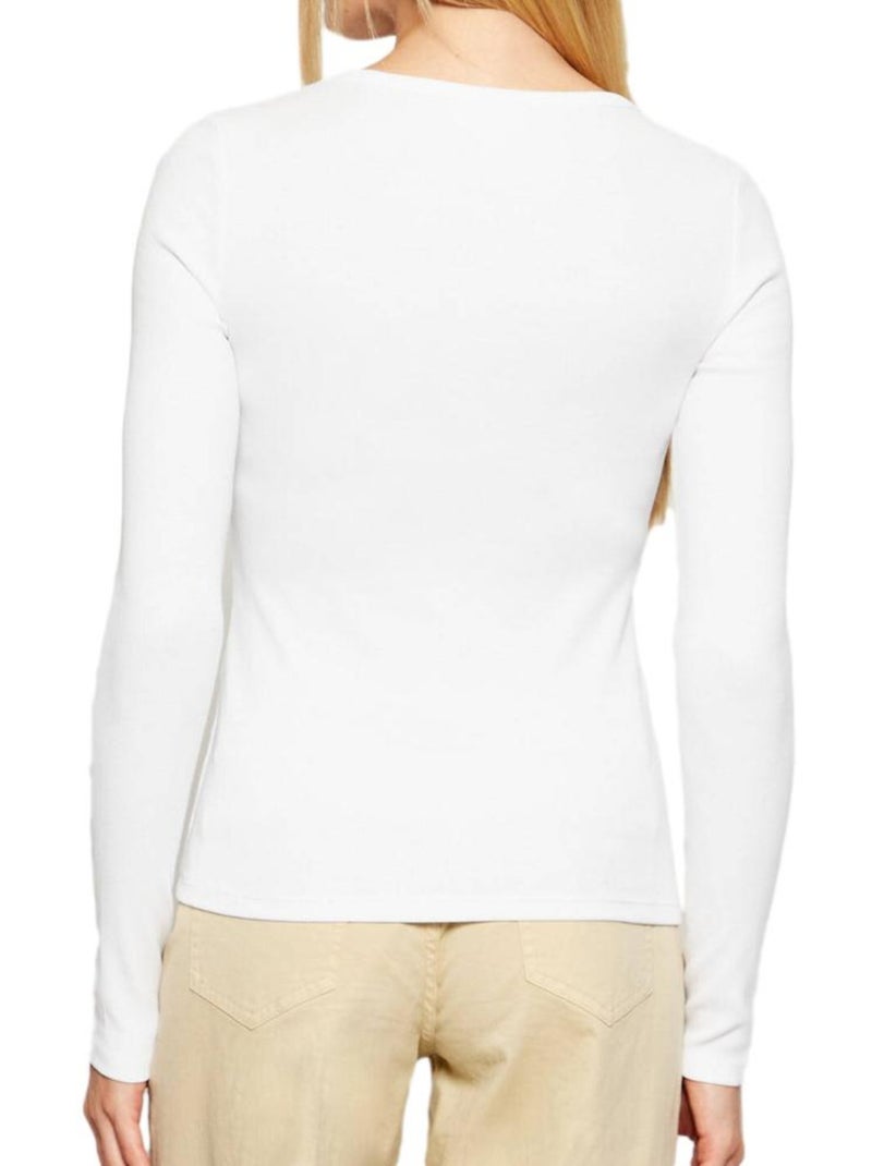 T-Shirt Manga Comprida Branca Calvin Klein Jeans para Mulher Branco - Kiabi