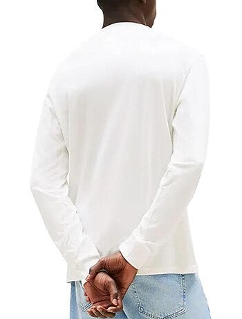 T-Shirt Manga Comprida Branca de Homem Tommy Hilfiger com Logótipo no Peito