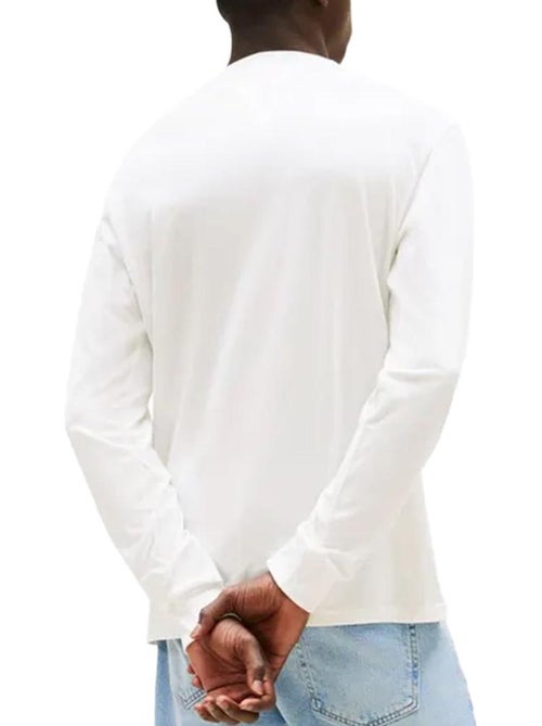 T-shirt manga comprida branca de homem tommy hilfiger com logótipo no peito - Kiabi