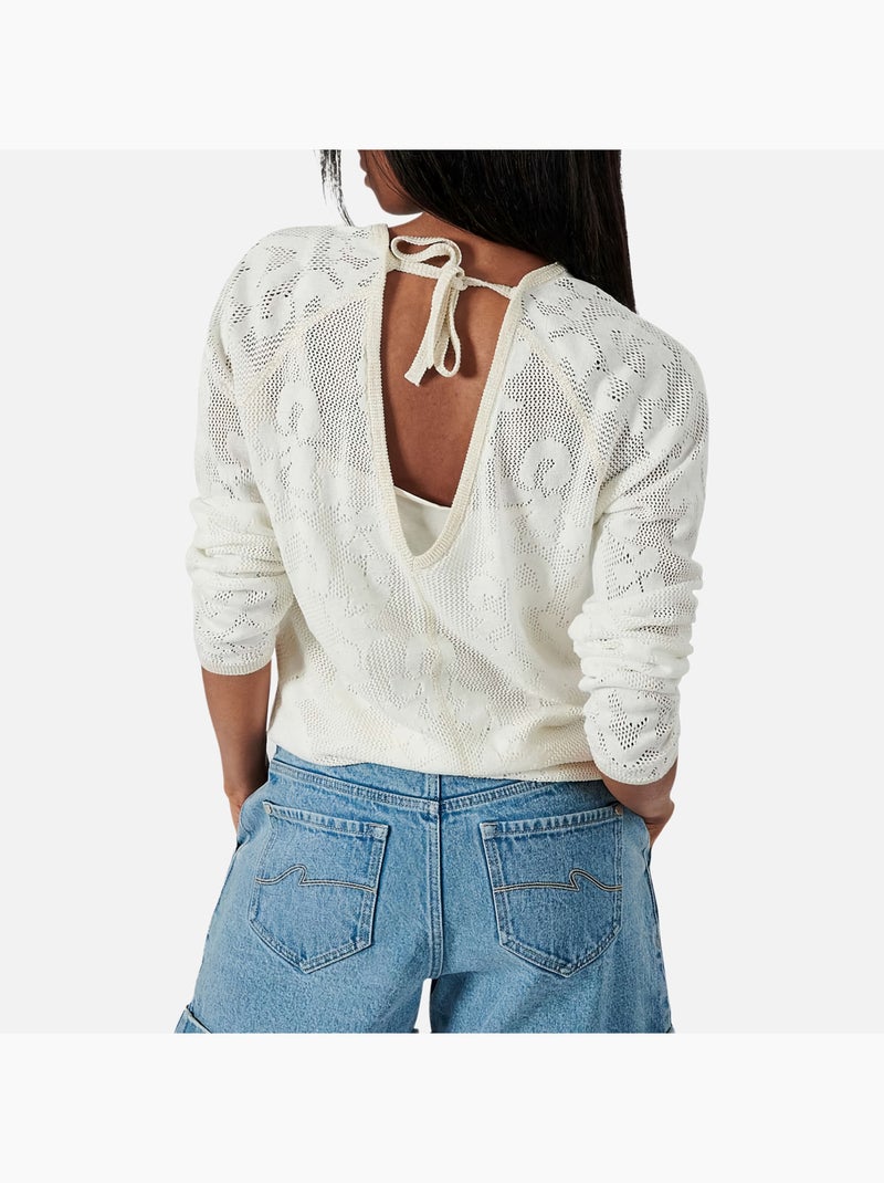 T-Shirt Manga Comprida Branca Kaporal JENTI para Mulher Branco - Kiabi