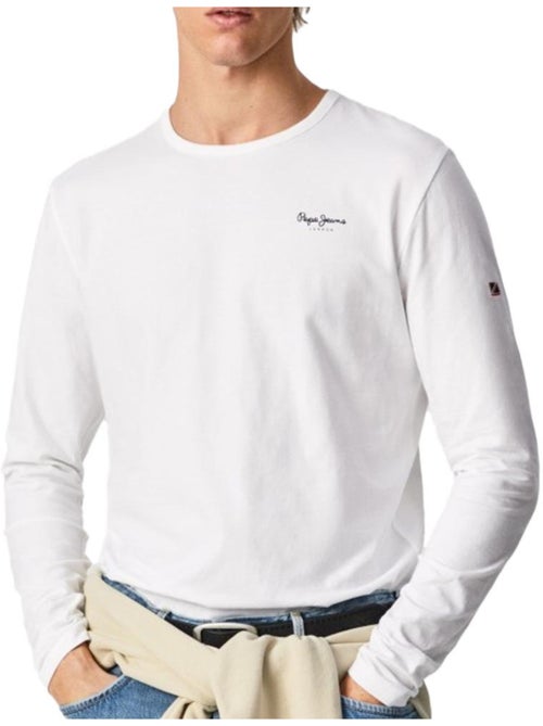 T-shirt manga comprida branca para homem pepe jeans original basic 2 - Kiabi T-shirt manga comprida branca para homem pepe jeans original basic 2 - Kiabi