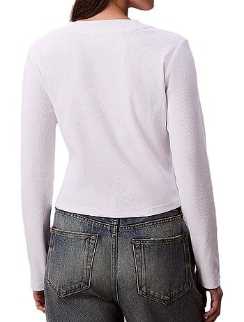 T-Shirt Manga Comprida Preta para Mulher Calvin Klein Jeans Baby