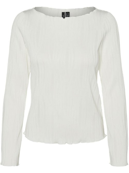 T-shirt Manga Comprida Branca para Mulher Vero Moda Masta - Kiabi T-shirt Manga Comprida Branca para Mulher Vero Moda Masta - Kiabi