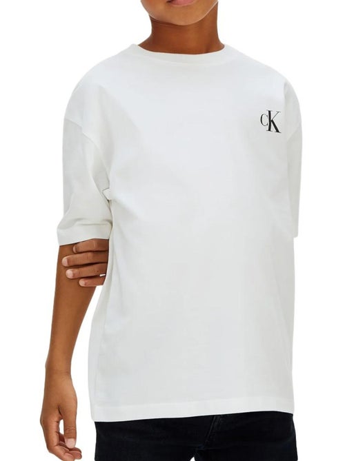 T-shirt manga comprida branca para rapaz calvin klein jeans bridge - Kiabi T-shirt manga comprida branca para rapaz calvin klein jeans bridge - Kiabi