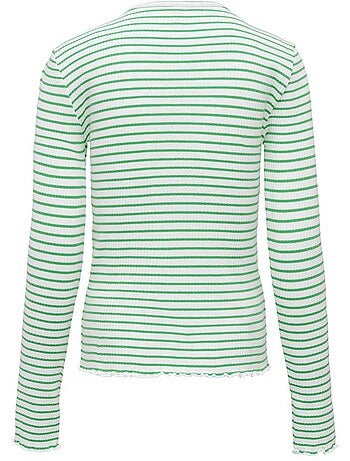 T-Shirt Manga Comprida Branco/Verde para Menina Kids ONLY Koggila
