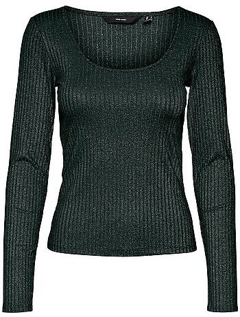 T-shirt manga comprida cinzenta vero moda cora para mulher