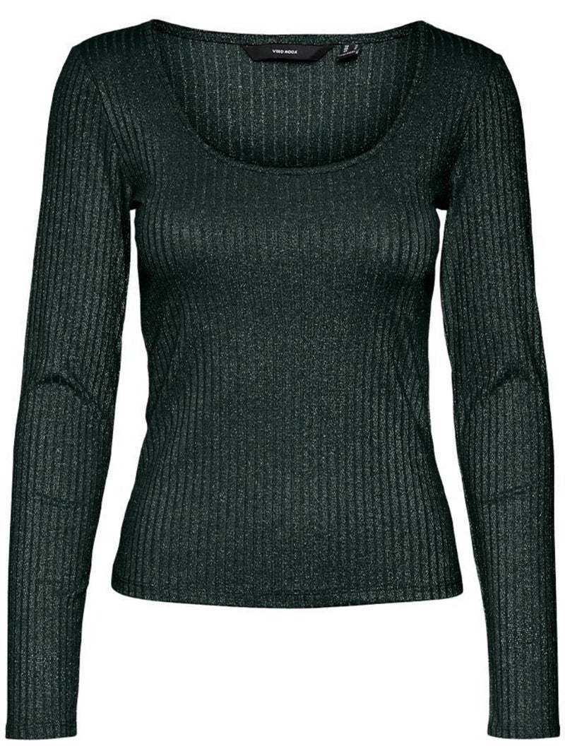 T-shirt Manga Comprida Cinzenta Vero Moda Cora para Mulher Verde escuro - Kiabi