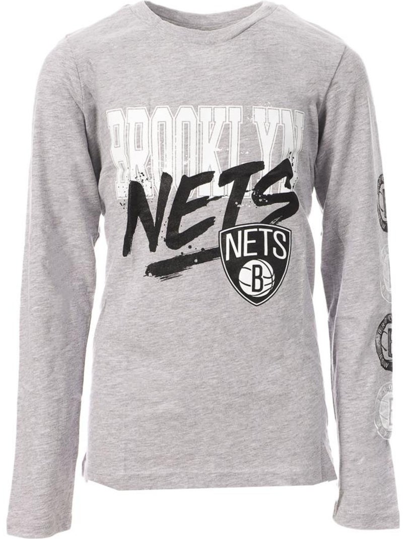 T-shirt Manga Comprida Cinzento Menino NBA Brooklyn Nets Cinza-preto - Kiabi
