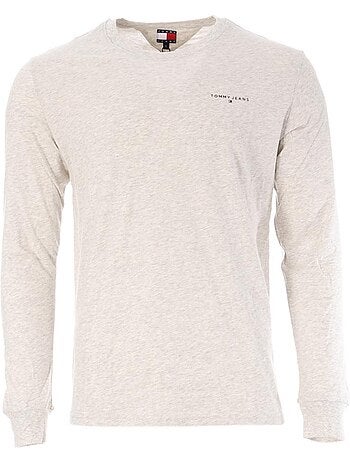 T-Shirt Manga Comprida Cinzento Mesclado de Homem Tommy Hilfiger Chest