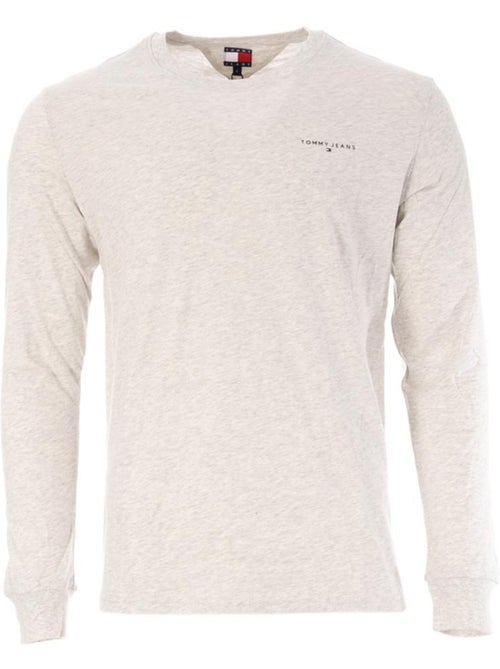 T-shirt manga comprida cinzento mesclado de homem tommy hilfiger chest - Kiabi T-shirt manga comprida cinzento mesclado de homem tommy hilfiger chest - Kiabi