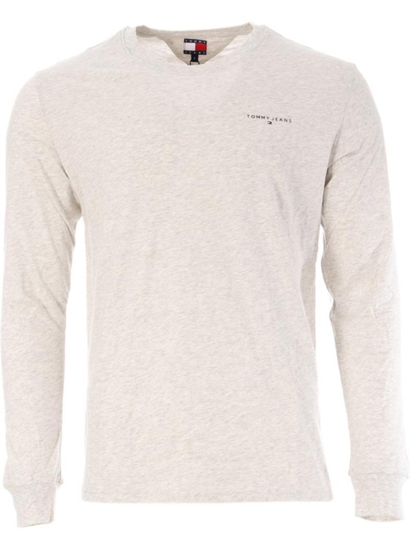 T-Shirt Manga Comprida Cinzento Mesclado de Homem Tommy Hilfiger Chest Cinza-prateado - Kiabi