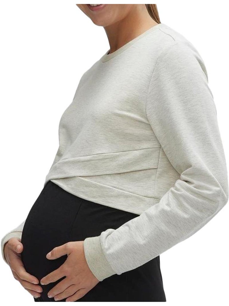 T-shirt Manga Comprida Cinzento Mesclado para Mulher Mamalicious Jose Cinza-prateado - Kiabi