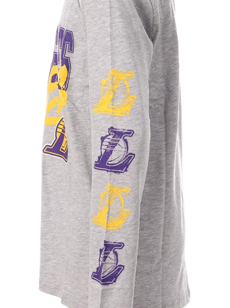 T-shirt manga comprida cinzento para menino nba los angeles lakers Cinza-violeta - Kiabi