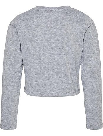 T-Shirt Manga Comprida Cinzento para Rapariga Vero Moda Vmjoy Knot