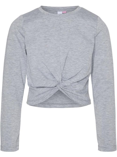T-shirt manga comprida cinzento para rapariga vero moda vmjoy knot - Kiabi T-shirt manga comprida cinzento para rapariga vero moda vmjoy knot - Kiabi