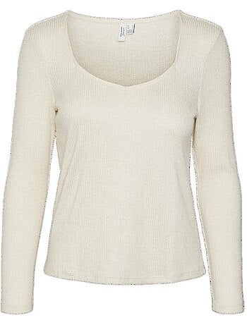 T-Shirt Manga Comprida Cru Vero Moda Monaja para Mulher