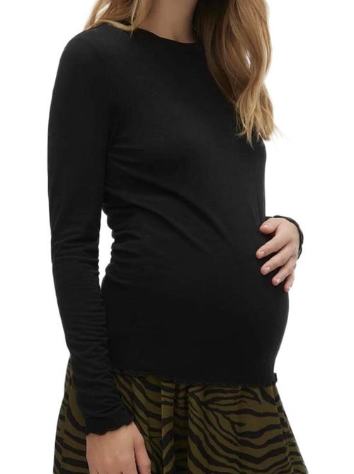 T-shirt Manga Comprida de Grávida Vero Moda Meliana Preto para Mulher - Kiabi T-shirt Manga Comprida de Grávida Vero Moda Meliana Preto para Mulher - Kiabi
