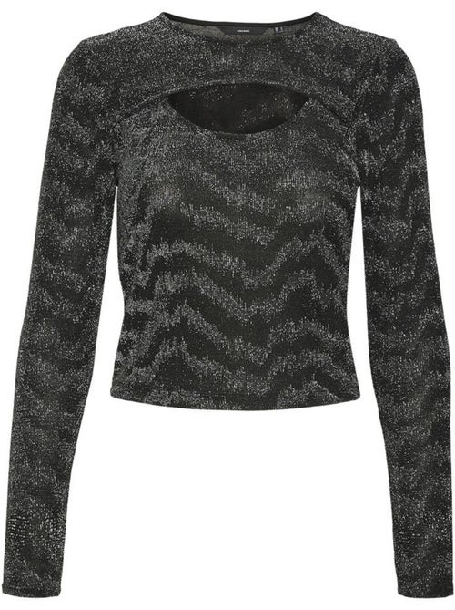 T-Shirt Manga Comprida Feminina Vero Moda Lucy Preta - Kiabi T-Shirt Manga Comprida Feminina Vero Moda Lucy Preta - Kiabi