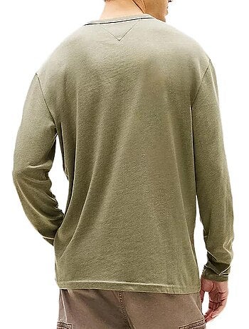 T-shirt manga comprida tommy hilfiger tjm reg preto para homem