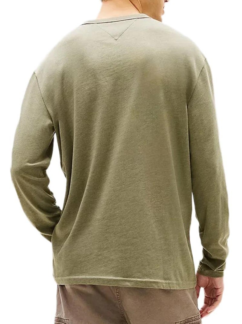 T-shirt manga comprida kaki tommy hilfiger para homem Verde cáqui claro - Kiabi