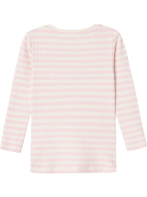 T-shirt manga comprida menina name it fsuraja rosa/branco - Kiabi
