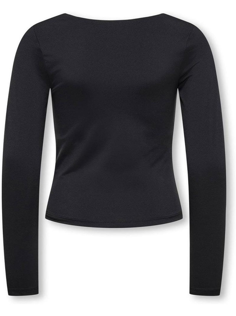 T-shirt Manga Comprida Preta para Menina Kids ONLY Kogea Preto - Kiabi