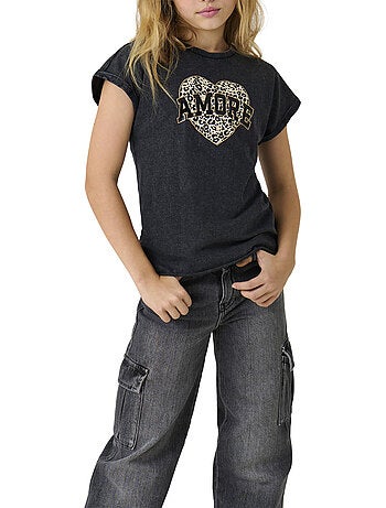 T-Shirt Manga Comprida Preta para Menina Kids ONLY Kognella