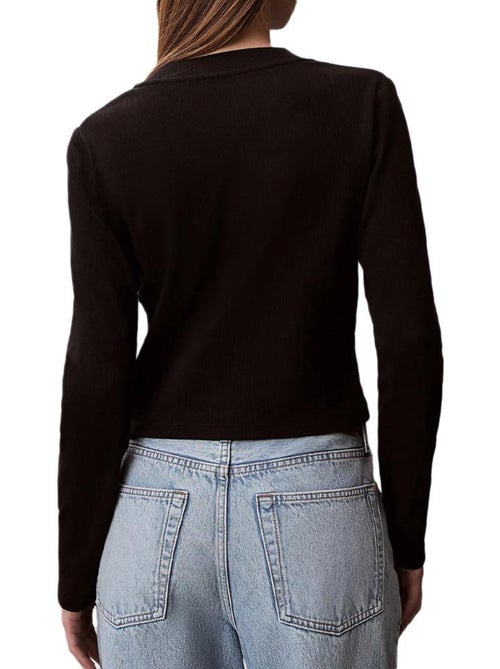 T-Shirt Manga Comprida Preta para Mulher Calvin Klein Jeans Baby - Kiabi T-Shirt Manga Comprida Preta para Mulher Calvin Klein Jeans Baby - Kiabi