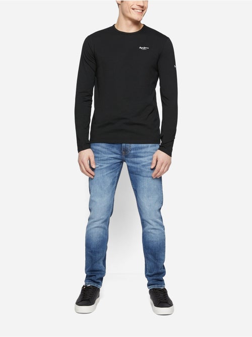 T-shirt manga comprida preto para homem pepe jeans original basic 2 - Kiabi T-shirt manga comprida preto para homem pepe jeans original basic 2 - Kiabi