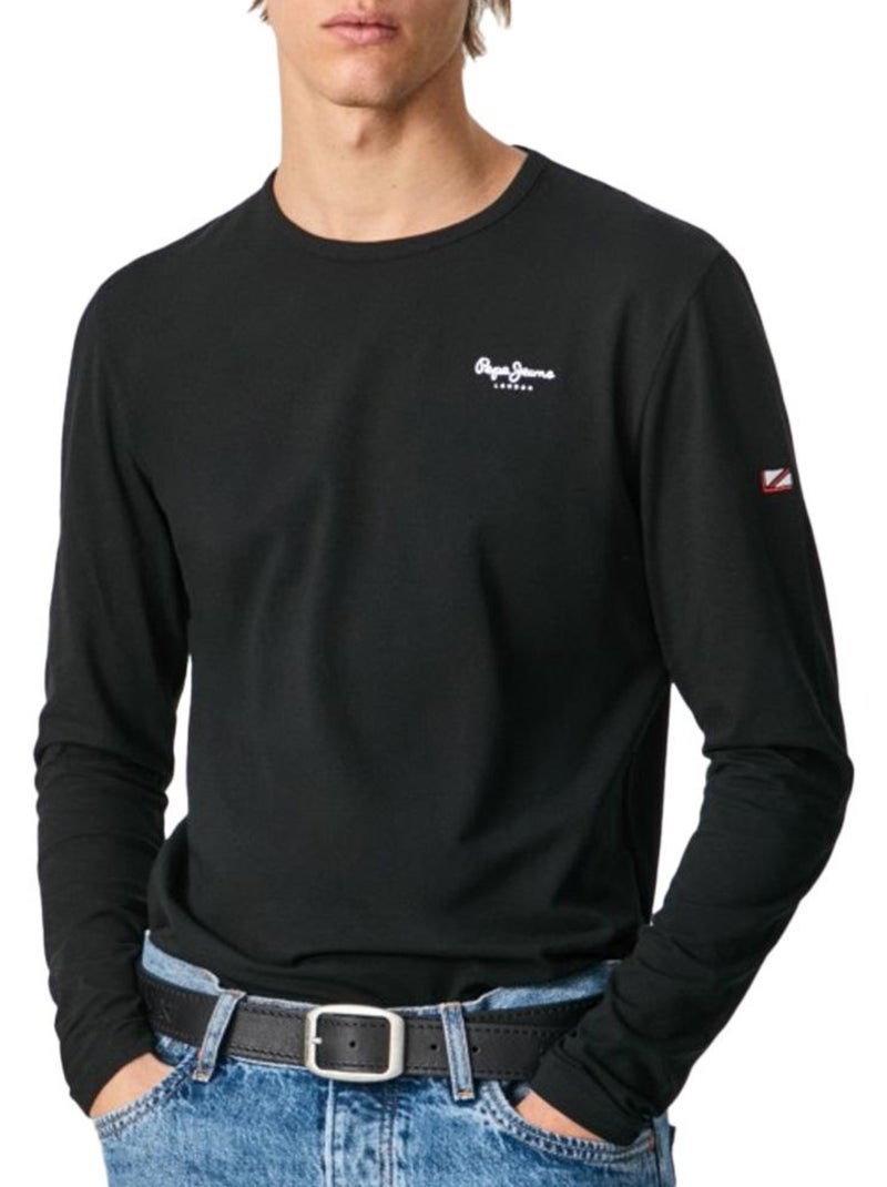 T-Shirt Manga Comprida Preto para Homem Pepe Jeans Original Basic 2 Preto - Kiabi