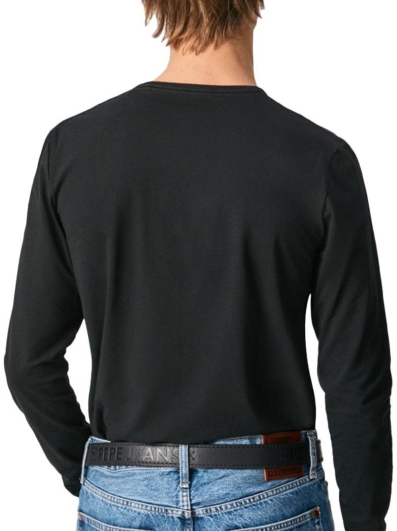T-Shirt Manga Comprida Preto para Homem Pepe Jeans Original Basic 2 Preto - Kiabi