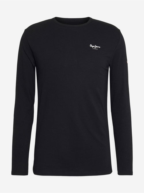 T-shirt manga comprida preto para homem pepe jeans original basic 2 - Kiabi T-shirt manga comprida preto para homem pepe jeans original basic 2 - Kiabi