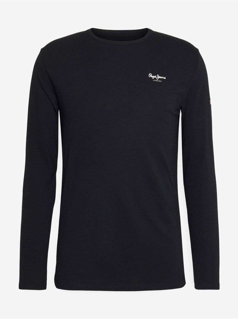 T-shirt manga comprida preto para homem pepe jeans original basic 2 Preto - Kiabi