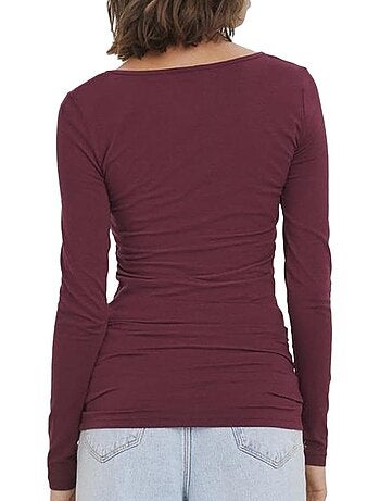 T-shirt Castanha de Manga Comprida Vero Moda Maxi My para Mulher