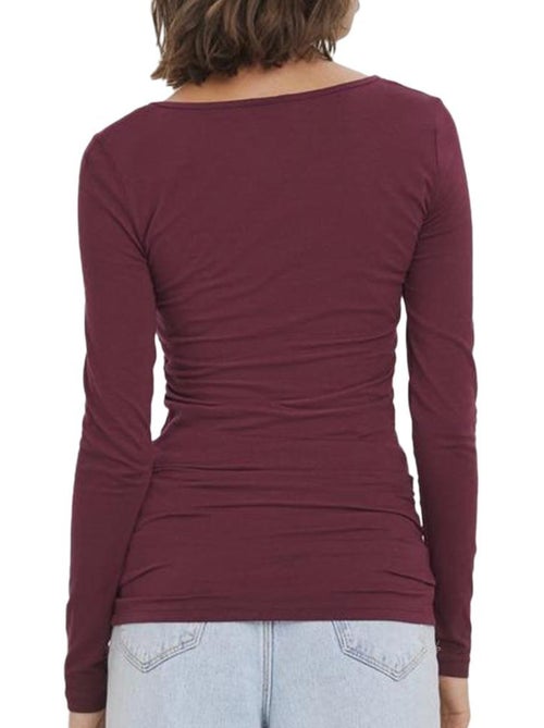T-shirt Manga Comprida Prune Vero Moda para Mulher - Kiabi T-shirt Manga Comprida Prune Vero Moda para Mulher - Kiabi