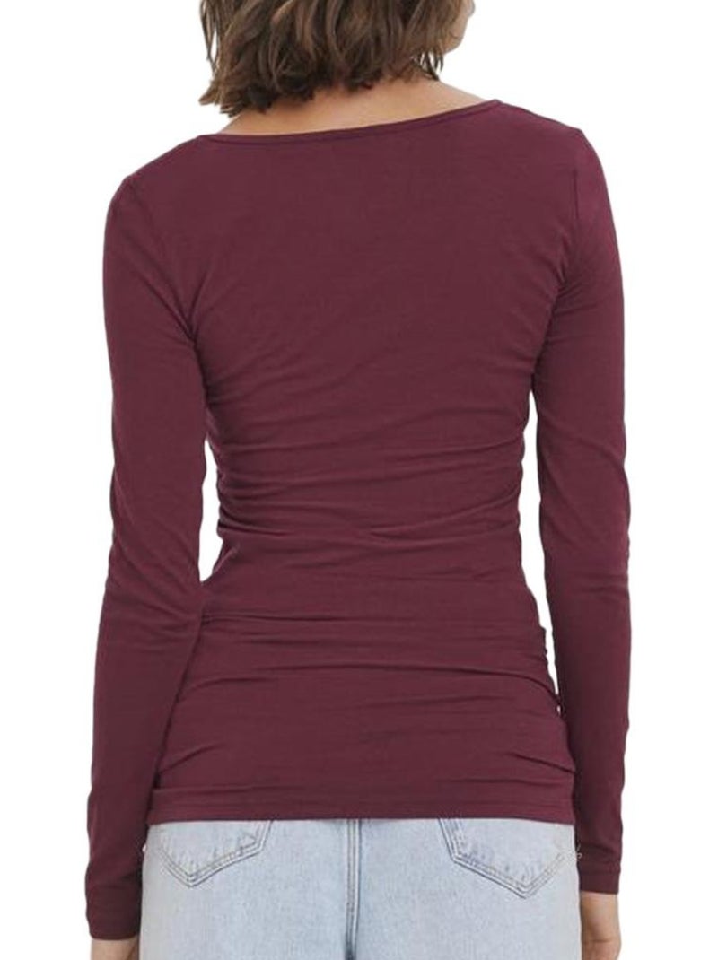 T-shirt Manga Comprida Prune Vero Moda para Mulher Roxo ameixa - Kiabi