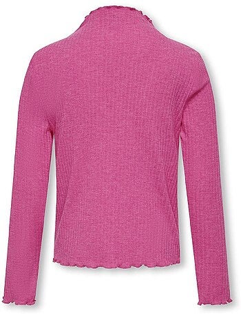 T-shirt manga comprida rosa para menina kids only kognella