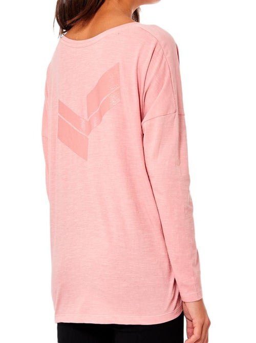 T-shirt Manga Comprida Rosa para Mulher Kaporal 23 - Kiabi T-shirt Manga Comprida Rosa para Mulher Kaporal 23 - Kiabi