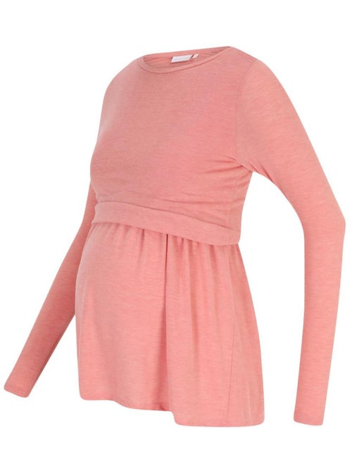 T-shirt Manga Comprida Rosa para Mulher Mamalicious Lanabella - Kiabi