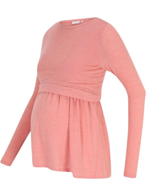 T-shirt Manga Comprida Rosa para Mulher Mamalicious Lanabella - Kiabi