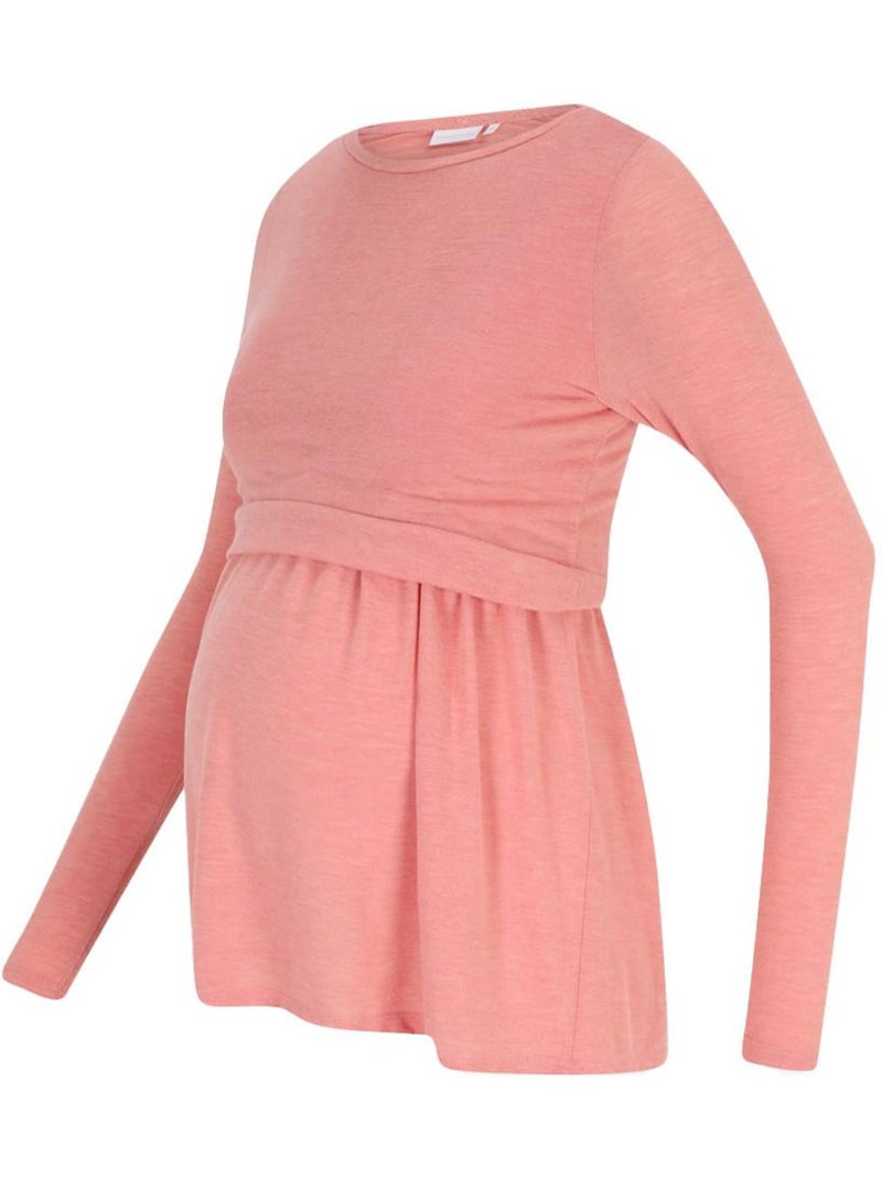 T-shirt Manga Comprida Rosa para Mulher Mamalicious Lanabella Rosa - Kiabi