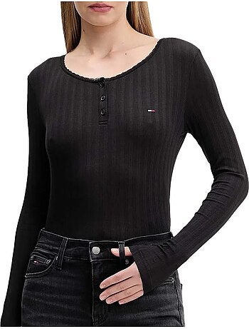 T-Shirt Manga Comprida Rosa para Mulher Tommy Hilfiger DW0DW21575