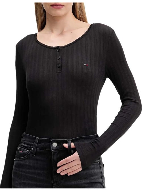 T-Shirt Manga Comprida Tommy Hilfiger para Mulher Preto DW0DW21575 - Kiabi T-Shirt Manga Comprida Tommy Hilfiger para Mulher Preto DW0DW21575 - Kiabi