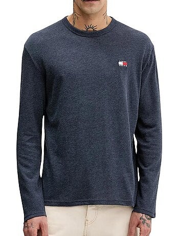 T-shirt manga comprida tommy hilfiger tjm reg preto para homem