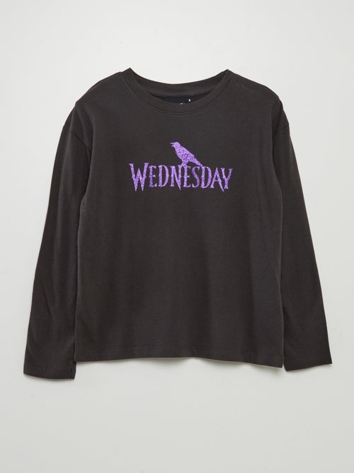 T-shirt manga comprida 'Wednesday' - Kiabi