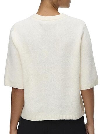 T-shirt Manga Curta Bege Vero Moda Boom para Mulher