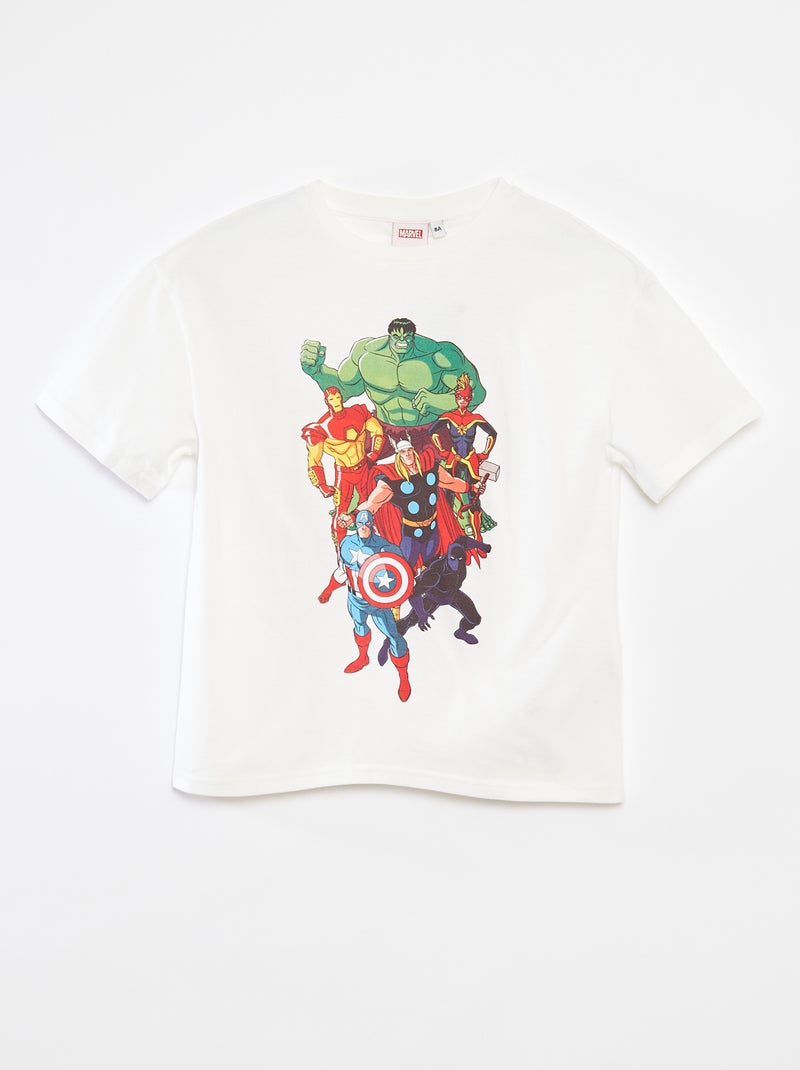 T-shirt manga curta 'Marvel' Branco - Kiabi