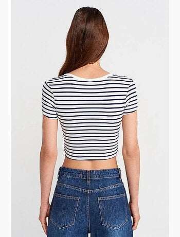 T-shirt manga curta riscas dilvin
